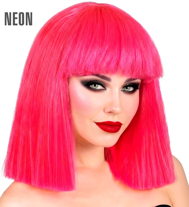 [10274] "PERRUQUE SHOWGIRL" rose fluo - en boite