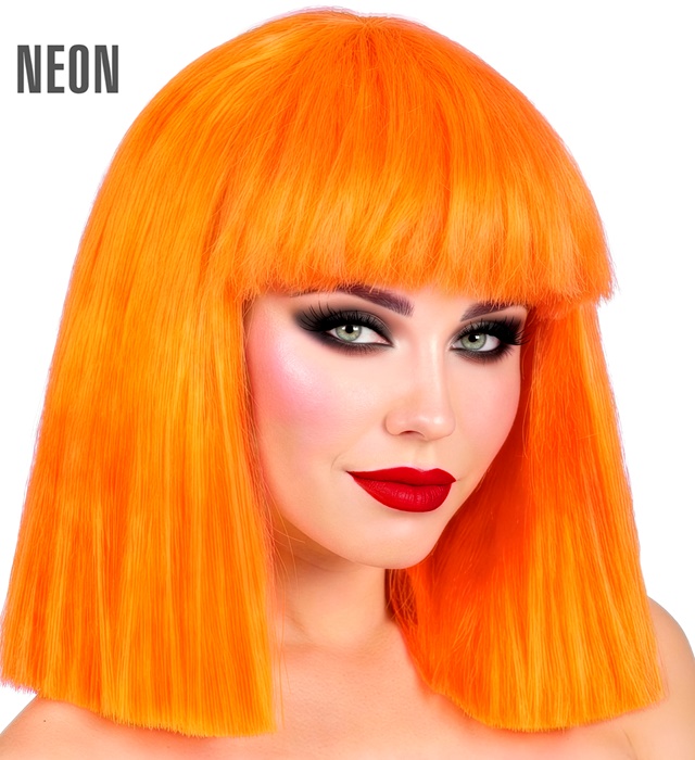 "PERRUQUE SHOWGIRL" orange fluo - en boite