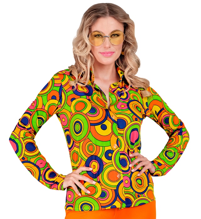 "THE 70s GROOVY STYLE - yellow circles" (chemise)