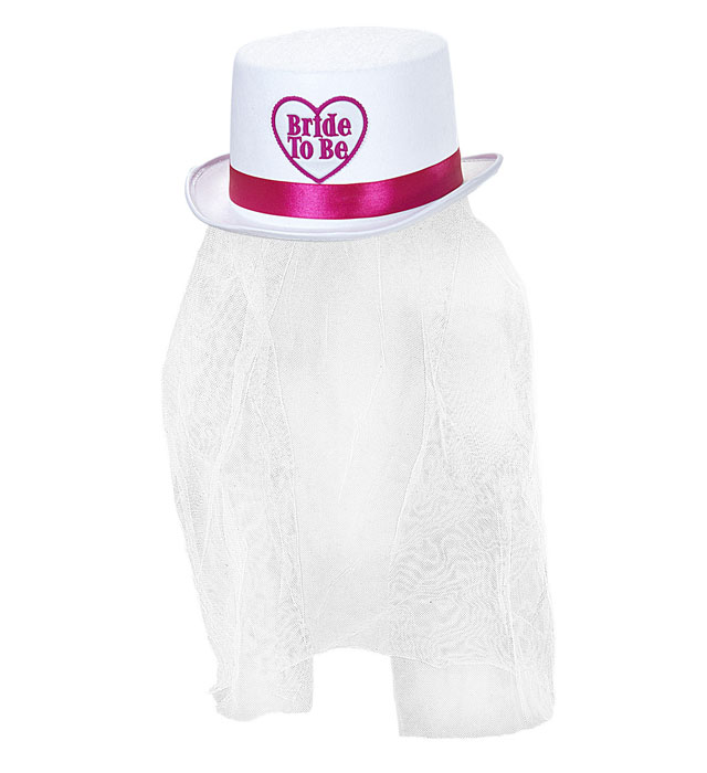 [1058T] "HAUT DE FORME AVEC VOILE DE MARIEE"