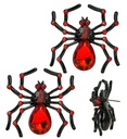 "BOUCLES D’OREILLES ARAIGNÉE PIERRE PRÉCIEUSE & STRASS ROUGE"