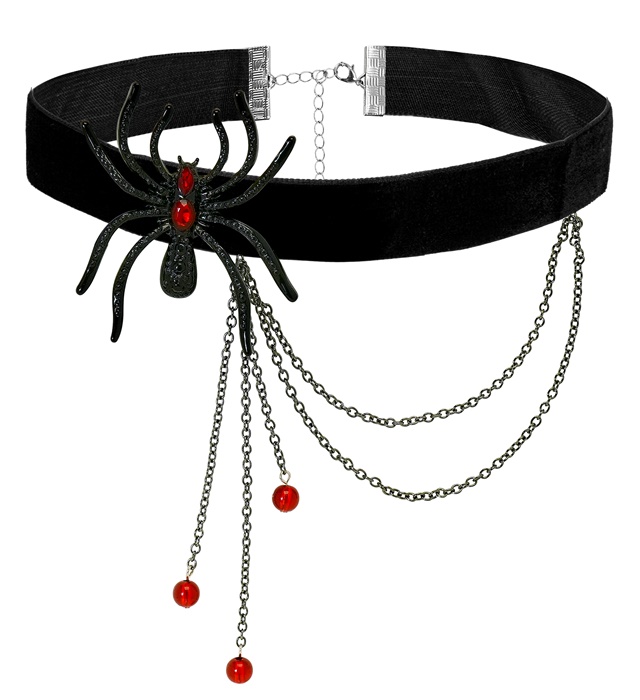 "RAS DE COU  ARAIGNÉE STRASS ROUGE"