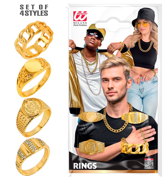 [10618] "BAGUES OR ASSORTIMENT 4 MODELES"