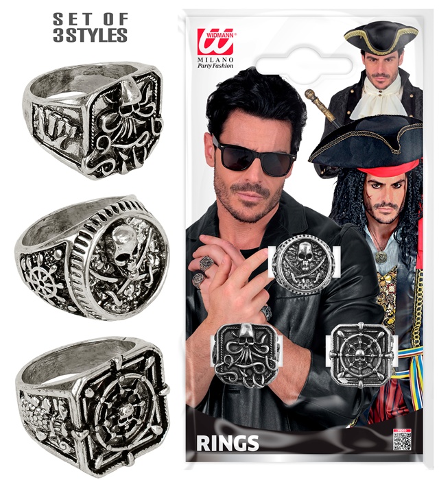 [10619] "BAGUES PIRATE ASSORTIMENT 3 MODELES"
