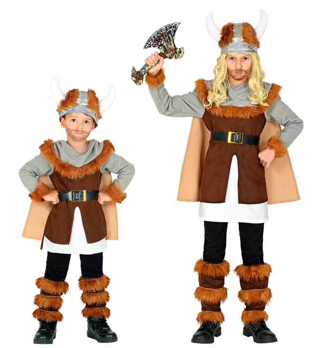 [10649] "VIKING" (tunique avec ceinture et manteau, jambières, casque) (104 cm / 2-3 Years)