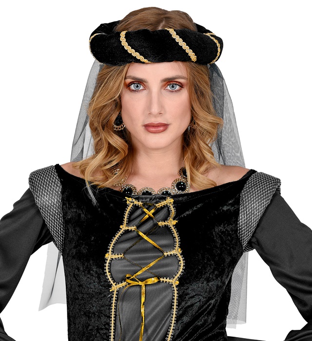 "COUVRE - CHEF MEDIEVAL AVEC VOILE NOIR"