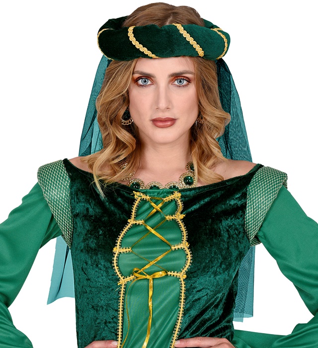 [10675] "COUVRE - CHEF MEDIEVAL AVEC VOILE VERT"