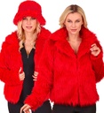 "VESTE FEMME EN PELUCHE ROUGE"