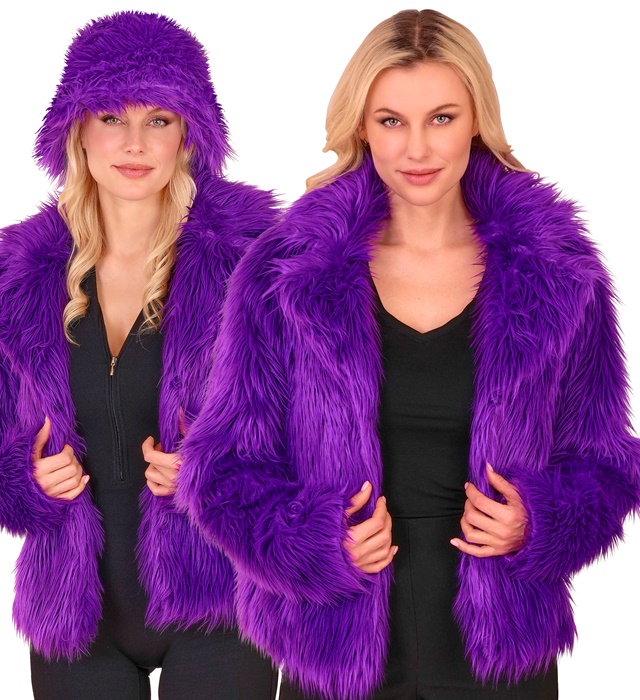 [10843] "VESTE FEMME EN PELUCHE VIOLET" (XXL)