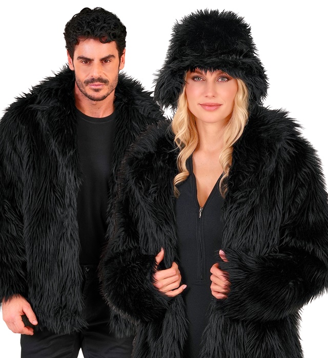 "VESTE EN PELUCHE NOIRE"