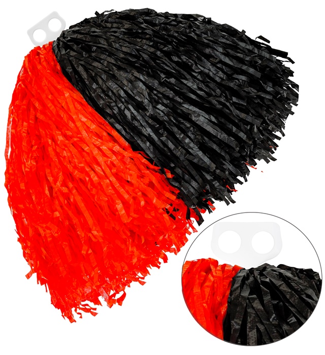[1088M] "POM POM DE DEUX COULEURS" rouge/noir