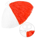 "POM POM DE DEUX COULEURS" blanc/rouge
