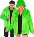 "VESTE EN PELUCHE VERT FLUO"
