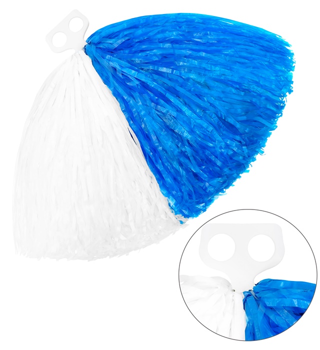 [1092N] "POM POM DE DEUX COULEURS" blanc/bleu