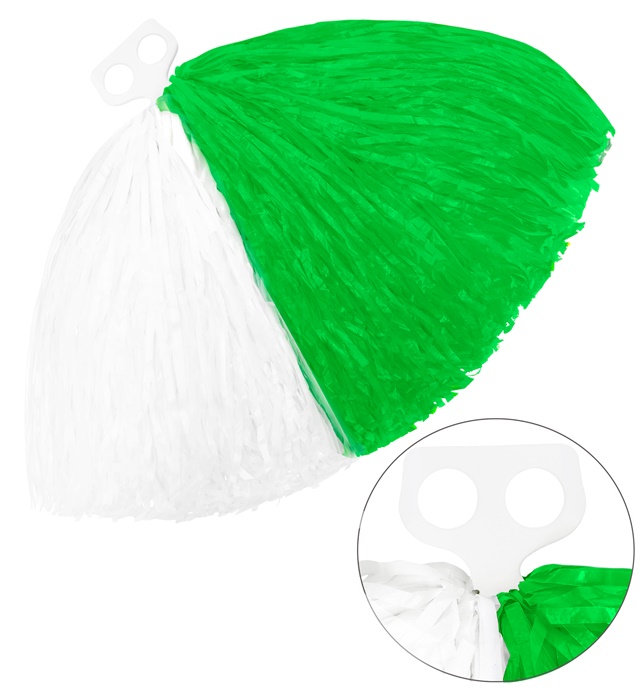 [1093A] "POM POM DE DEUX COULEURS" blanc/vert