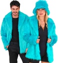 "VESTE EN PELUCHE TURQUOISE"