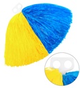 "POM POM DE DEUX COULEURS" jaune/bleu