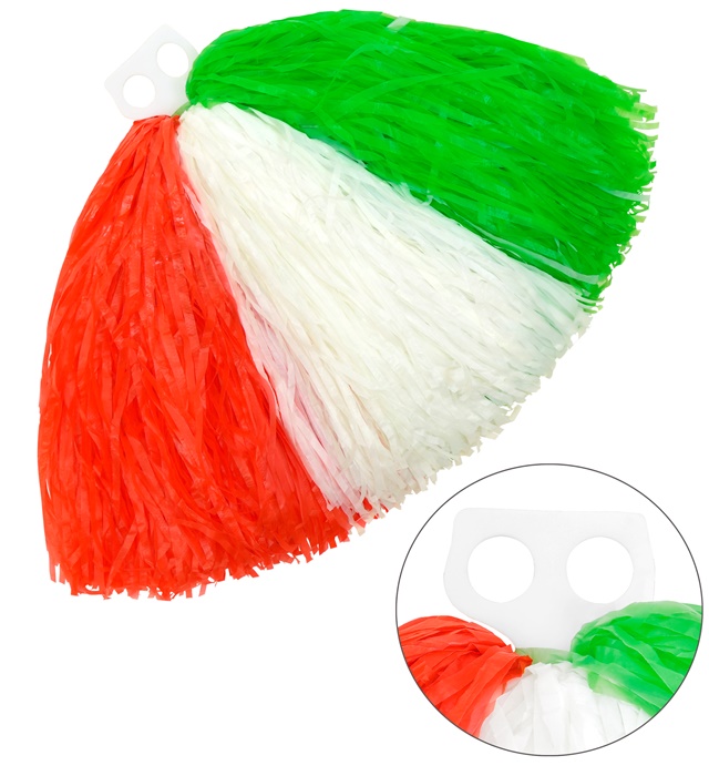 [1095I] "POM POM DE TROIS COULEURS" vert/blanc/rouge