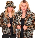 "VESTE FEMME EN PELUCHE ANIMALIER LEOPARD"