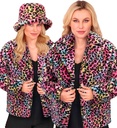 "VESTE FEMME EN PELUCHE ANIMALIER LEOPARD MULTICOULEUR"