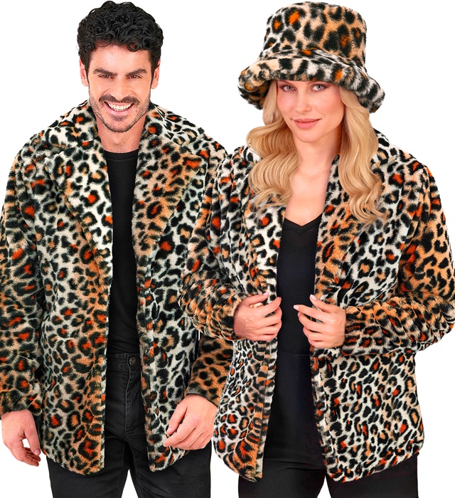 [11143] "VESTE EN PELUCHE ANIMALIER LEOPARD" (XXL)