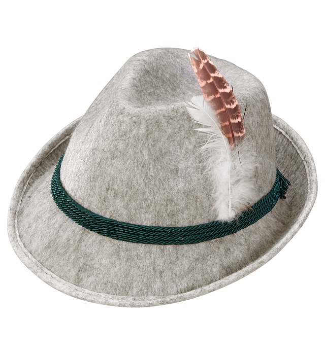 [11761] "CHAPEAU BAVAROIS AVEC PLUME" en feutre - taille enfant