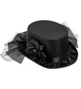 "CHAPEAU HAUT DE FORME AVEC ROSE NOIRE ET TULLE" 12 cm