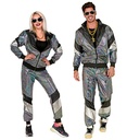 "COSTUME ANNÉES 80 ARGENT RÉFLÉCHISSANT" (veste, pantalon)