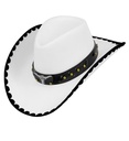 "CHAPEAU COWBOY TAUREAU EN FEUTRE BLANC"