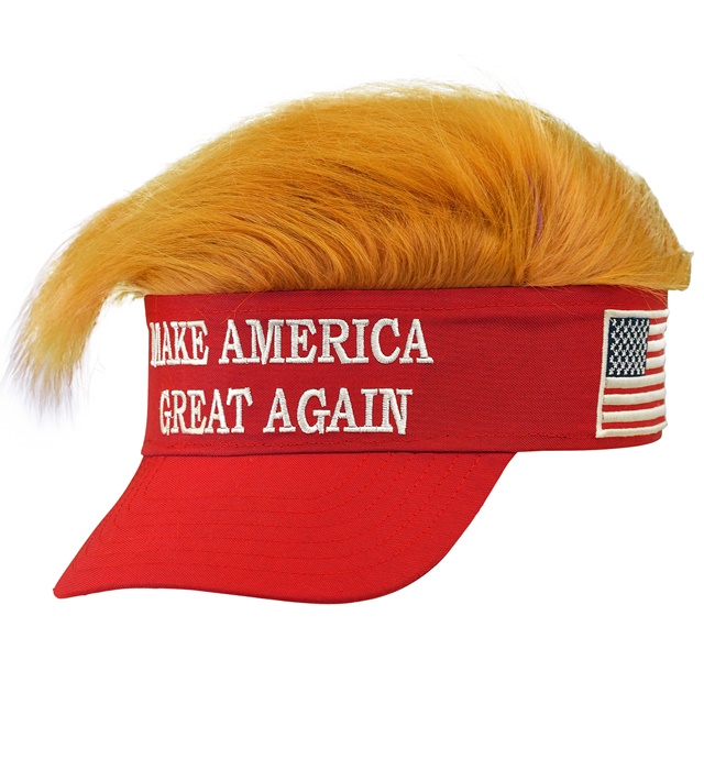 "VISIERE AVEC CHEVEUX PELUCHE MAKE AMERICA GREAT AGAIN"