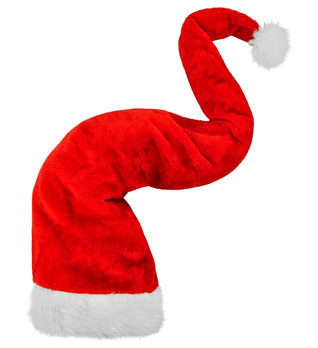 "CHAPEAU PERE NOEL PELUCHE EXTRA LONG" 125 cm