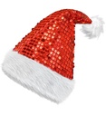 "CHAPEAU PERE NOEL PELUCHE ET SEQUINS ROUGES"