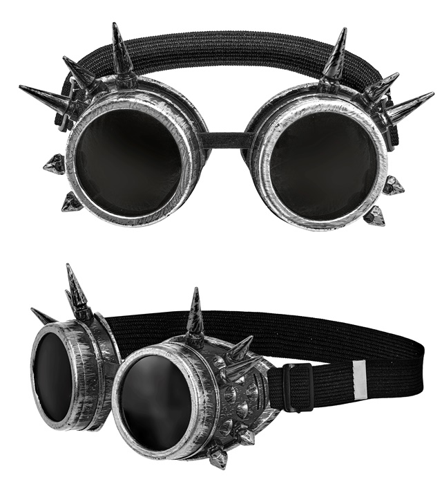 "LUNETTES STEAMPUNK À POINTES ARGENT ANTIQUE"