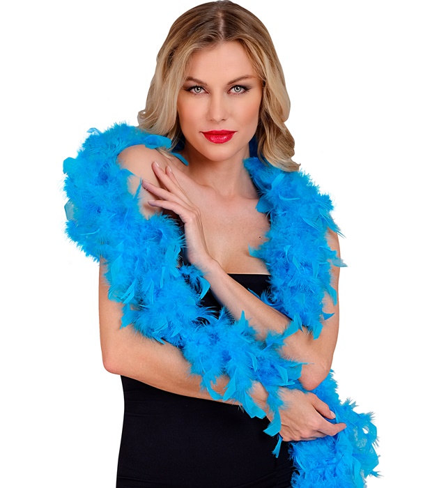 [12076] "BOA A PLUMES BLEU AZUR " - 1,80 m - 80 g