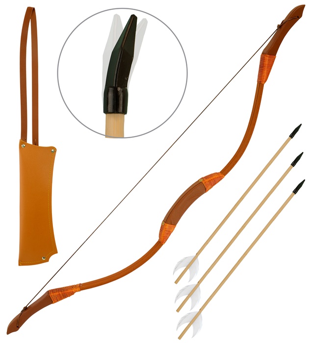 "SET ARC ET FLÈCHES" (arc 103 cm, carquois, 3 flèches)