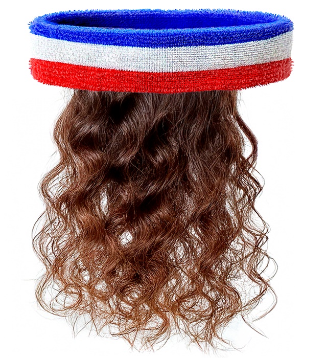 [12151] "BANDEAU BLEU-BLANC-ROUGE AVEC CHEVEUX"
