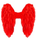 "AILES PLIABLES AVEC PLUMES ROUGES" 50x50 cm