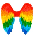 "AILES PLIABLES AVEC PLUMES ARC-EN-CIEL" 50x50 cm