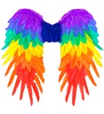 "AILES PLIABLES AVEC PLUMES ARC-EN-CIEL" 50x50 cm