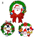 "VITROPHANIE COURONNE DE NOEL" 3 styles - 30 cm