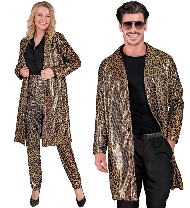 "MANTEAU PARTY FASHION" (manteau à paillettes animalier léopard)