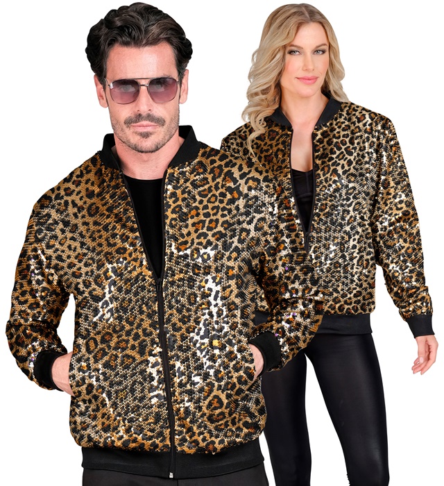 "BOMBER PARTY FASHION" (bomber à paillettes animalier léopard)