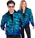 "BOMBER PARTY FASHION" (bomber à paillettes vagues bleues)
