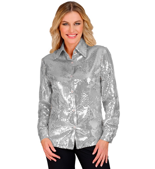 "CHEMISE PARTY FASHION" (chemise à paillettes argent)