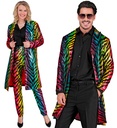 "MANTEAU PARTY FASHION" (manteau à paillettes animalier tigre arc-en-ciel)