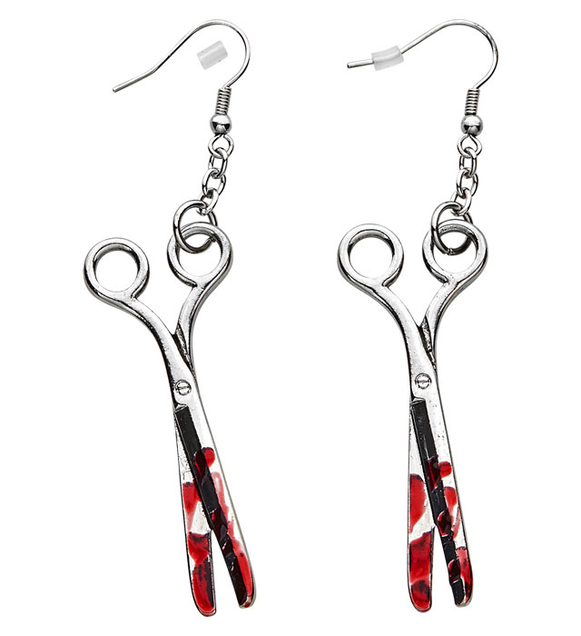Paires de "BOUCLES D'OREILLES CISEAUX SANGLANTS"