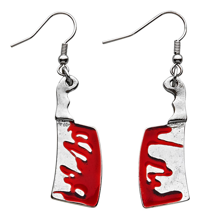 Paires de "BOUCLES D'OREILLES HACHES SANGLANTES"