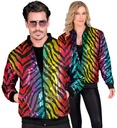 "BOMBER PARTY FASHION" (bomber à paillettes animalier arc-en-ciel)