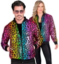 "BOMBER PARTY FASHION" (bomber à paillettes animalier léopard arc-en-ciel)