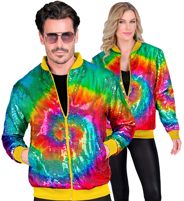 "BOMBER PARTY FASHION" (bomber à paillettes avec teintures)